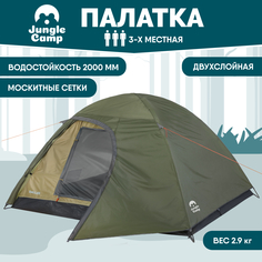 Палатка Jungle Camp Dallas, кемпинговая, 3 места, зеленый