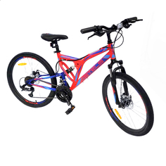 Велосипед STELS Mustang 24" MD V010 2021 16" красный неоновый/синий