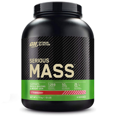 Гейнер Optimum Nutrition Serious Mass EU, 2730 г, клубника