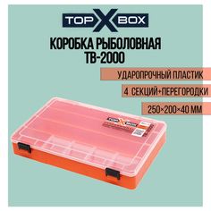 Коробка для приманок TOP BOX TB- 2000 (25*20*4 cм), оранжевое основание