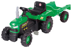 Каталка детская Dolu трактор педальный 8053 зелено-черный с прицепом