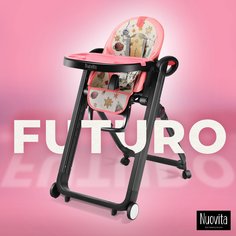 Стульчик для кормления Nuovita Futuro Nero (Cosmo rosa/Розовый космос)