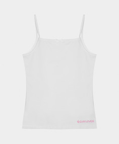 Майка белая на бретелях Gulliver цв. белый 122-128