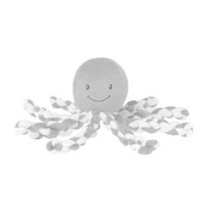 Игрушка мягкая Nattou Soft toy Lapidou Octopus Осьминог grey-white 879705