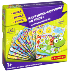Картинки-сортеры Bondibon В лесу 3 в 1 Играй Думай Учись 155210