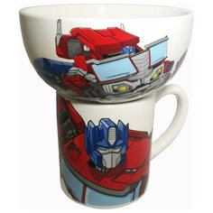 Набор Transformers Оптимус Прайм 2 пр.: кружка 200 мл, миска 300 мл в подарочной упаковке Hasbro