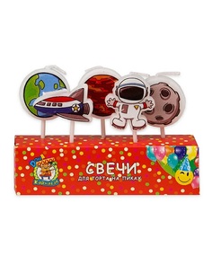Свечи для торта Miland на пиках Космос, 5 шт, 10,2x10,5x2 см, 1584390