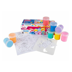 Краски пальчиковые для рисования Genio Kids Рисуем пальчиками Буба и краски 8 шт х 40 мл
