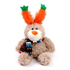 Мягкая игрушка Кролик в шарфе, 17 см No Brand