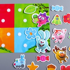 Развивающая игра на липучках, конструктор Веселые липучки. Изучаем цвета, СМЕШАРИКИ No Brand