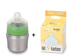 Комплект детская бутылка Klean Kanteen Baby Bottle Slow 5oz (148мл) + соски средний поток