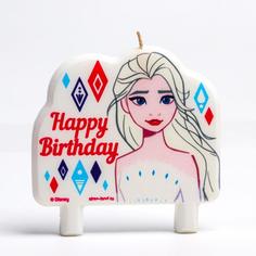 Свеча в торт "Happy Birthday", Холодное сердце Disney
