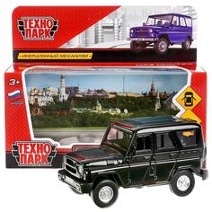 Машина металлическая Uaz Hunter, 12 см, открываются двери, инерционная, цвет чёрный Технопарк