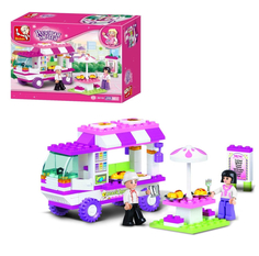 Конструктор Sluban Розовая мечта Передвижное мобильное кафе, 102 детали Junfa Toys