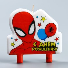 Свеча в торт "С Днем Рождения!", Человек-паук, 8?8 см Marvel