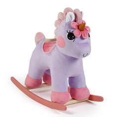Качалка мягкая Тутси Единорог Крошка KSY сиреневый, музыка, цветные полозья