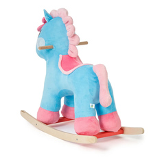 Качалка мягкая Тутси Единорог Крошка KSY бирюзовый, музыка, цветные полозья