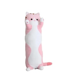 Мягкая игрушка Кот батон 70 см, розовый / Подушка обнимашка / Длинный кот сосиска - ант... Toys Baby