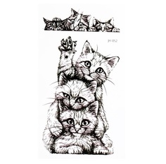 Татуировка на тело чёрная Кошачьи игры 10,5х6 см 9323528 No Brand