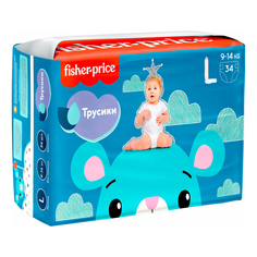 Подгузники-трусики Fisher-Price детские L (9-14 кг) 34 шт