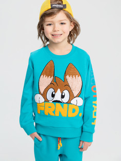 Свитшот детский PlayToday Kids 12312065, голубой, разноцветный, 104
