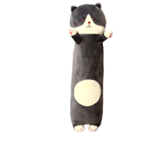 Мягкая игрушка-подушка Кот, 65 см, цвет серый No Brand