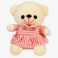 Мягкая игрушка Мишутка в платье, цвет белый No Brand
