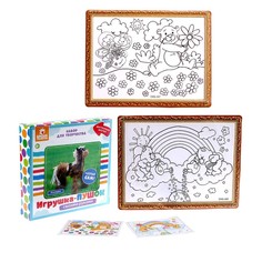 Набор для творчества: создание игрушки из меховых палочек и раскраска Веселые животные Школа талантов