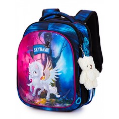 Ранец школьный Стандарт, 36 х 29 х 17 см, SkyName 6000 + брелок мишка 6048