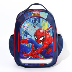 Рюкзак школьный эргонм.спинка Б 37x26x16 Человек-паук темно-синий, Marvel