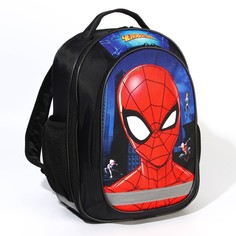 Рюкзак школьный эргонм.спинка Б 37x26x16 Человек-паук черный, Marvel