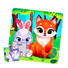 Пазл на подложке Лесные зверята, 9 деталей Puzzle Time
