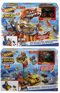 Игровой набор Matte Hot Wheels Monster Trucks Мир Арены - Прыжки автомобиля Mattel