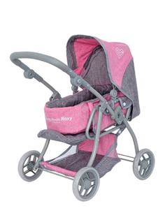Коляска для кукол Buggy Boom Infinia - ROXY розово-серая, 59*36*62 см