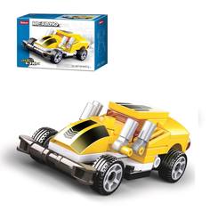 Конструктор Sluban Механо Гоночная машина инерционная желтая 50 деталей Junfa Toys