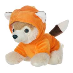 Мягкая игрушка Abtoys Модные питомцы. Собачка в оранжевом костюме Лисички, 18см