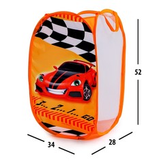 Корзина для игрушек Школа талантов "Крутая тачка" 52х34х28 см, оранжевая