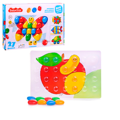 Мозаика для самых маленьких "Бабочка" d40/4 цв/ 27 эл BABY TOYS Десятое королевство