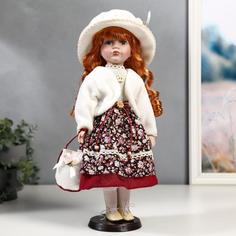 Кукла коллекционная керамика "Наташа в платье в цветочек и белом пиджаке" 40 см No Brand