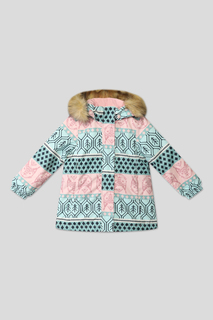 Куртка утепленная Reima 5100134M для девочек, цвет зеленый/розовый р.122
