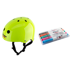 Шлем защитный с фломастерами Wipeout Neon Zest, L 8+, кислотный