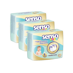 Подгузники-трусики SENSO BABY 12-15 кг, р. 5, 72 шт.(3 уп. по 24 шт.)