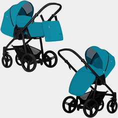 Коляска-трансформер Bebetto Nico PLUS 09, темно-голубой, рама черная, 113903009