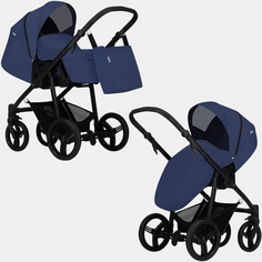 Коляска-трансформер Bebetto Nico PLUS 11, темно-синий, рама черная, 113903011