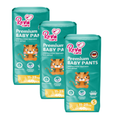 Подгузники-трусики для детей Reva Care Premium, XL, 11-25 кг., 120 шт., 3 уп.х40 шт.
