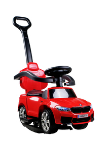 Каталка-качалка RIVERTOYS BMW с поворотной ручкой, MP3-плеер, свет фар, красный, A999MP_H