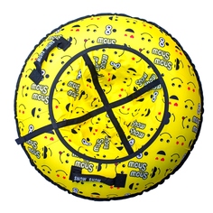 Санки надувные RT Смайлики жёлтые, автокамера, диаметр 118 см Snow Show