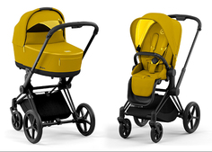 Cybex Priam IV Коляска 2 в 1, шасси IV Matt Black ручка Black/текстиль Mustard Yellow
