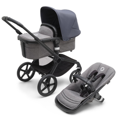 Детская коляска 2 в 1 Bugaboo Fox5 на шасси Black Grey Stormy blue