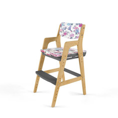 Детский растущий стул Робин WOOD Вуди Комбо-Серый с чехлом Колибри